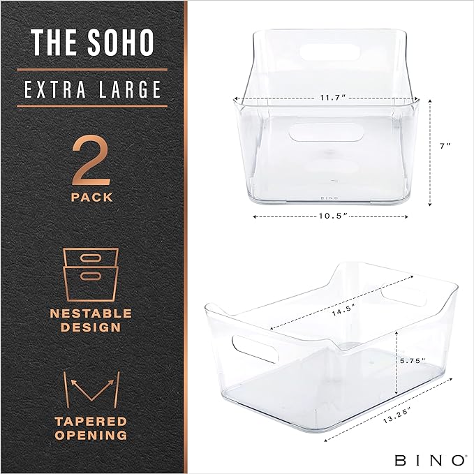 BINO | Plastic Storage Bins, X-Large - Image 2