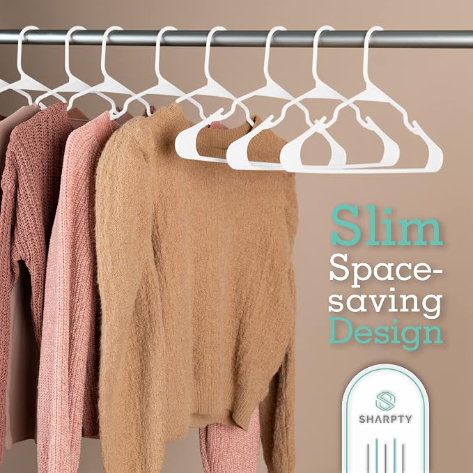 Sharpty Plastic Hangers, 35 Pack, Space Saving, Heavy Duty - Image 5