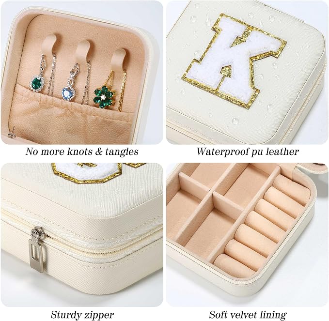 Parima Women's Jewelry Organizer | Necklace, Ring Organizer | White, Letter Z - Image 5