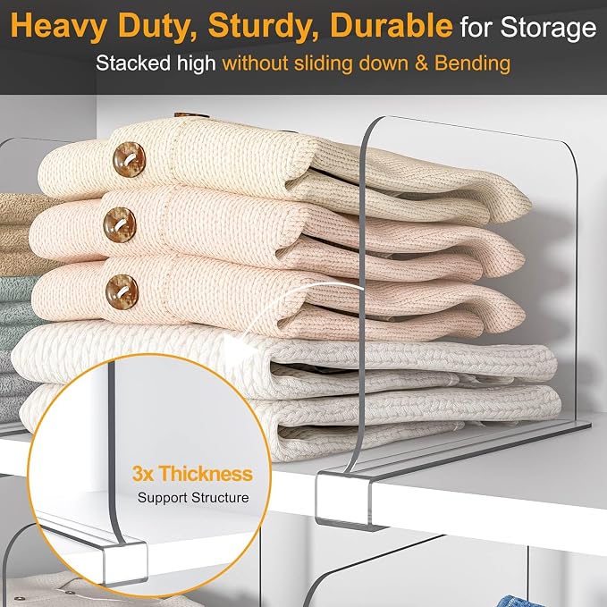 OKPOW Shelf Dividers for Closet Organization - Image 4