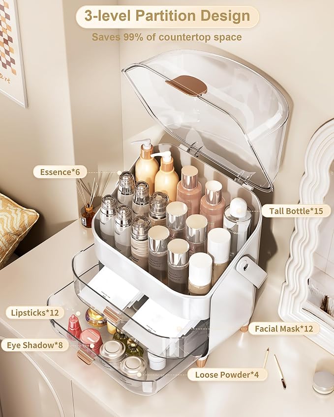 Makeup Organizer Countertop, Skincare Holder Bathroom Counter Organizer - Image 6