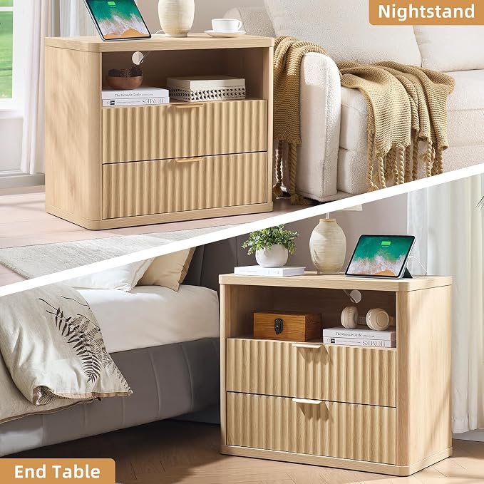 LEYAOYAO 31" Wide Fluted Nightstand - Image 9