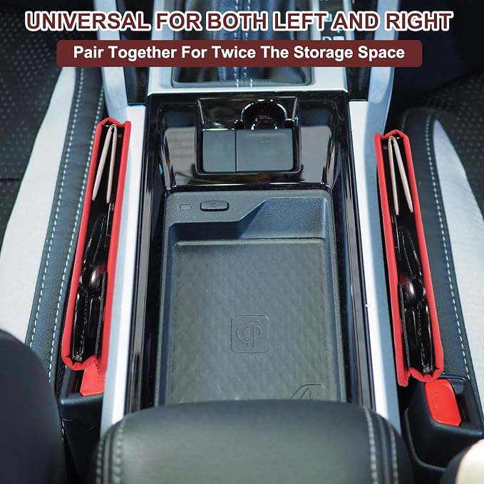 HARFINGTON 2pcs Car Seat Gap Filler Organizer 11.5 x 8 x 2.1 Inch Leather - Image 4