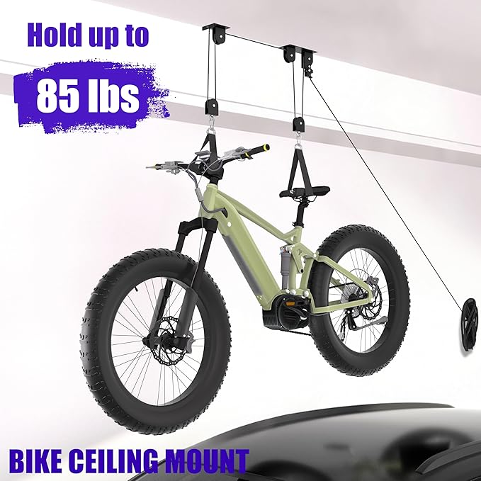 2 Pack Bike Hoist, Heavy Duty Ebike Lift Pulley System - Image 2