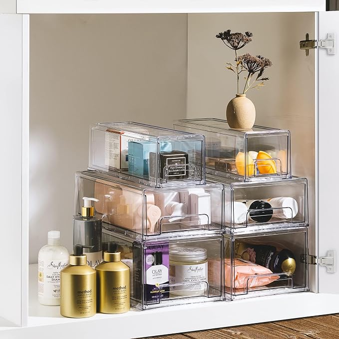 Sorbus Plastic Storage Bins Stackable Clear Pantry Organizer Box Bin - Image 6