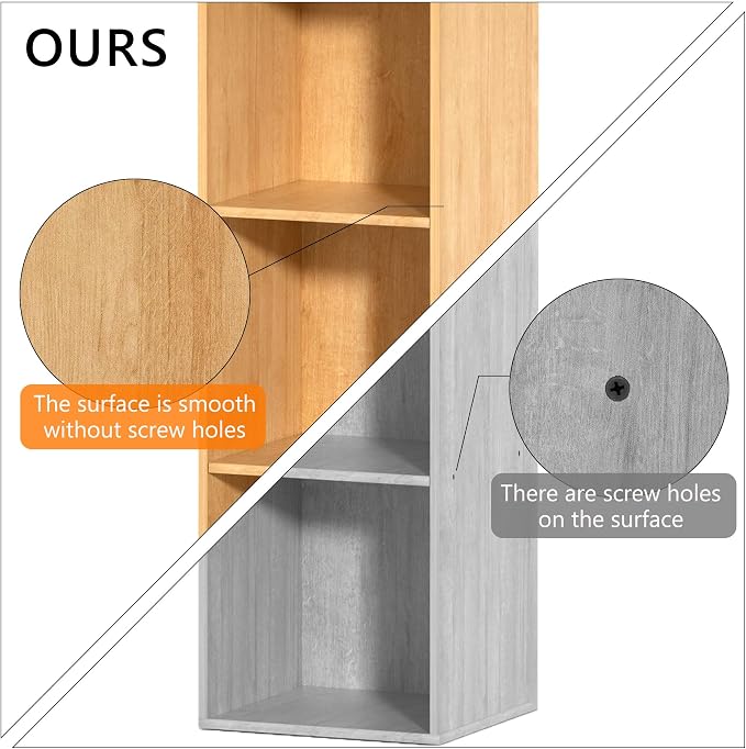 4 Cube Storage Organizer, 4 Tier Cube Bookcase Freestanding Storage Display - Image 6