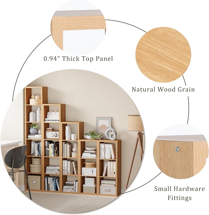 Cube Storage Organizer Bookcase, Decorative 11 inch Open Back Cubical Shelf - Image 7