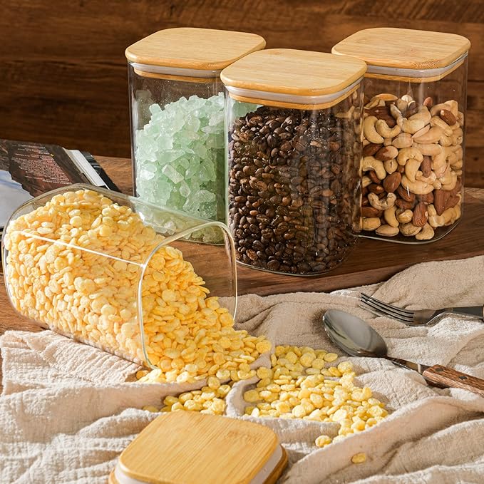 37oz Airtight Glass Square Storage Canister - Image 6
