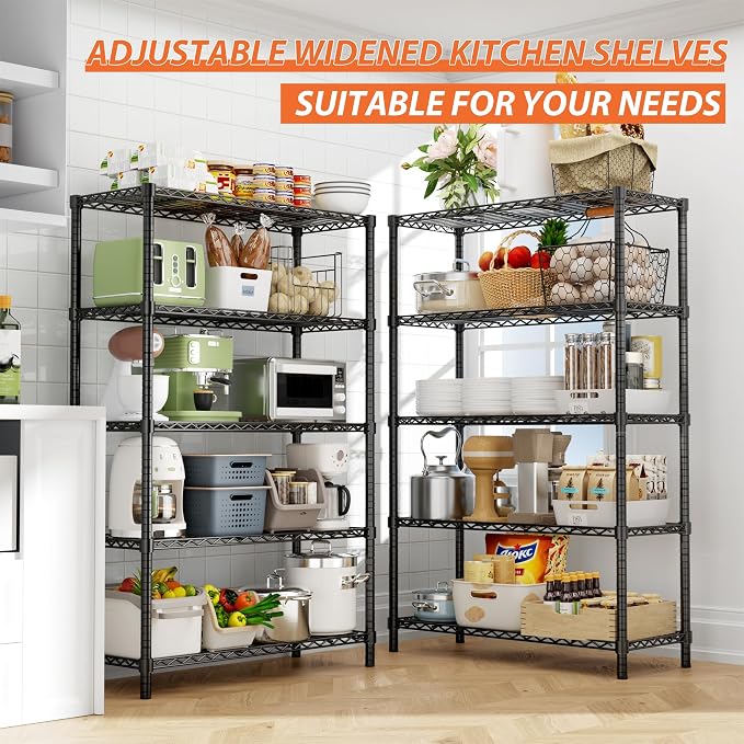 Storage Shelves Heavy Duty, 5-Tier Adjustable Metal Industrial Utility Shelf - Image 5