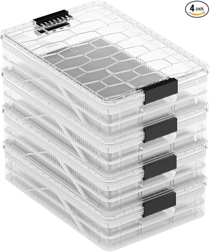 SIDIO Quarter Crate 4 Pack of Stackable Storage Bins by Sidio