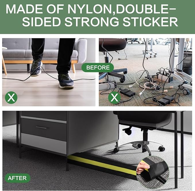 WILLBOND Carpet Cord Cover Cable Protector Floor Cover Cable Protector - Image 8