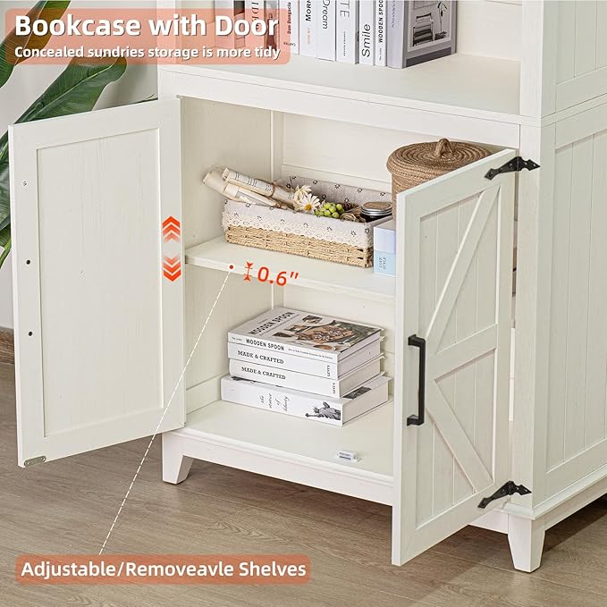70in Tall Bookshelf 5 Tier Bookcase - Image 5