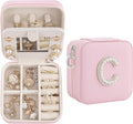 Initial Jewelry Box, Travel Jewelry Case, Gift by Unknown