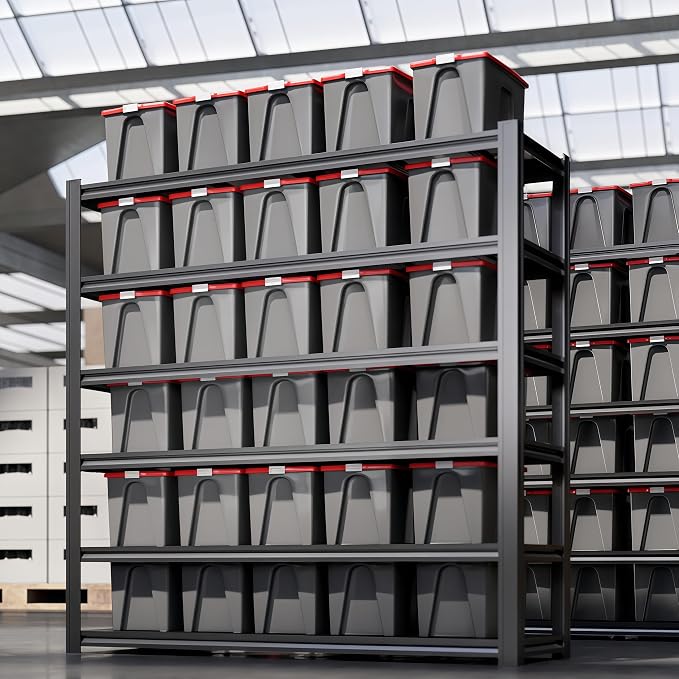 84“H 6T Garage Shelving Heavy Duty Storage Shelves 3500 LBS Adjustable Metal - Image 4