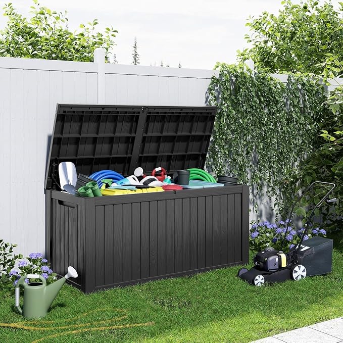200 Gallon Large Deck Box, Resin Outdoor Storage Box - Image 4