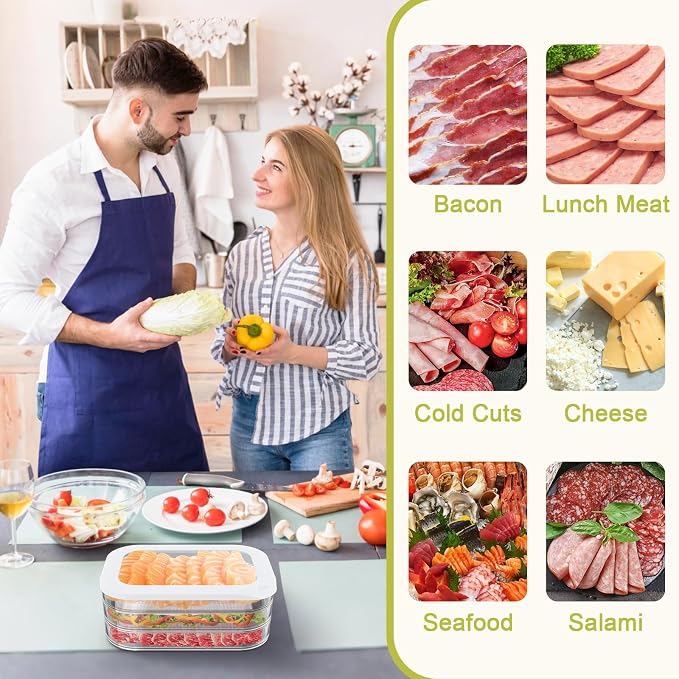 6 Pcs Deli Meat Container for Fridge, Stackable Bacon Lunch Meat Container for - Image 2