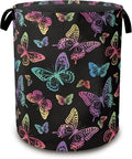 Rainbow Butterfly Collapsible Laundry Baskets, Laundry Hamper, Storage Basket by Unknown