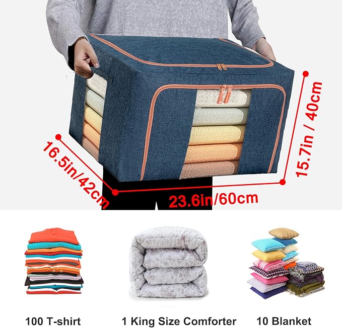 100L Large Capacity Clothes Storage Organizer, Stackable Storage Bags - Image 2