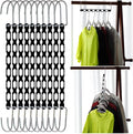 Space Saving Hangers for Clothes, 10 Pack Hanger Organizer Space Saver by TREES+%26+BREEZE