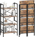 Homeiju Folding Bookshelf, 4 Tier Bookcase Foldable Shelf by Homeiju
