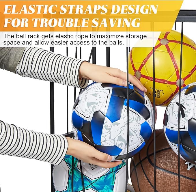 Garage Ball Storage Wall-Mounted & Floor Sports Equipment Organizer: Sports - Image 2