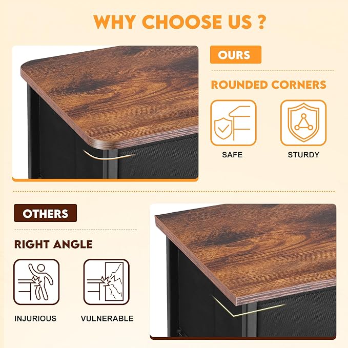 Curved Profile Dresser for Bedroom, Chest of Drawers, 9 Storage Drawers - Image 4