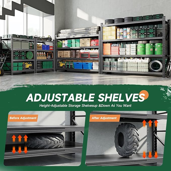 Letaya 4000LBS Storage Shelves Heavy Duty, 4 Tier Adjustable Utility Rack Shelf - Image 4