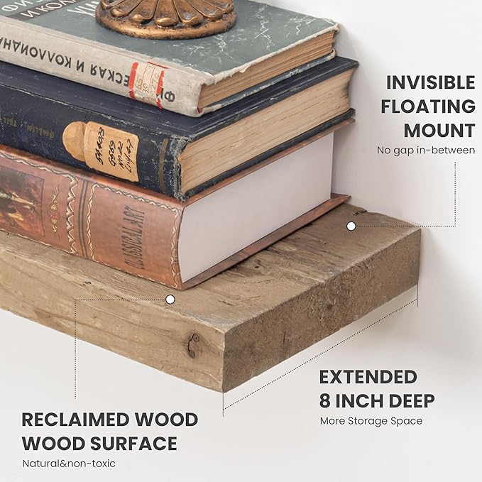 Floating Shelves Reclaimed Barnwood - Image 4