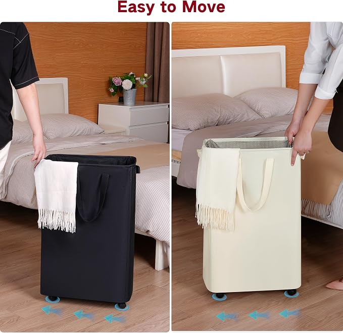 efluky Slim Rolling Laundry Basket - Image 3