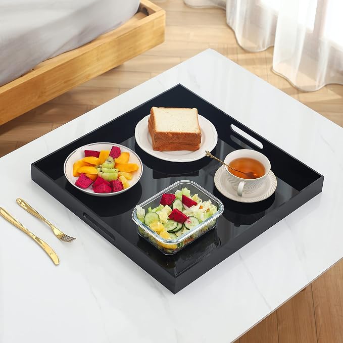 Black Oversize Acrylic Serving Tray - Image 5