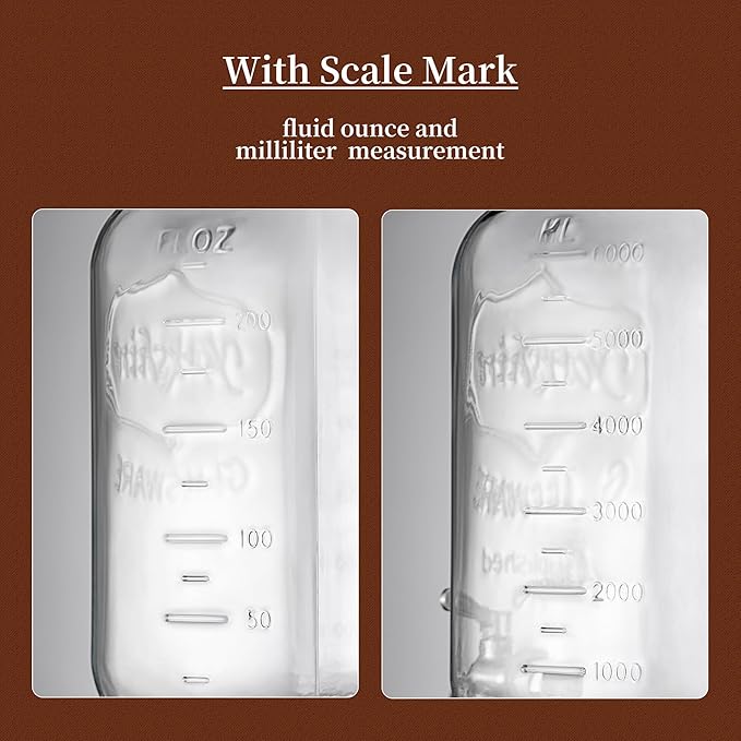 Drink Dispenser with Acacia Wood Stand and Lid, 2 Gallon Glass Beverage - Image 2
