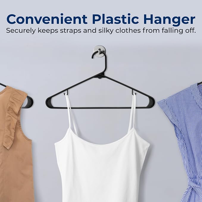 SereneLife Premium 10 Pack Plastic Hangers, Lightweight, Space Saving Clothes - Image 6
