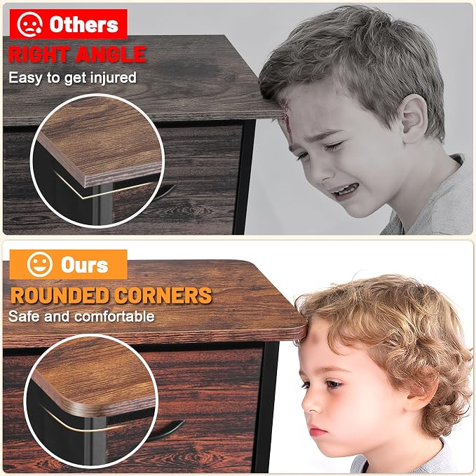Curved Profile Dresser for Bedroom, Chest of Drawers, 7 Storage Drawers - Image 2