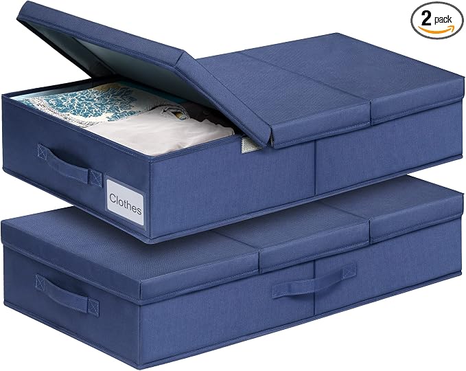 punemi Under Bed Storage Containers, 2 Pack Under Bed Organizer by Punemi