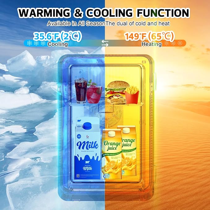 advwin 22L Mini Fridge for Bedroom, 30 Cans Portable Cooler & Warmer Compact - Image 2