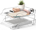 Simple Houseware 2-Tier Clear Stackable Letter Tray Organizer – Desktop File by SimpleHouseware
