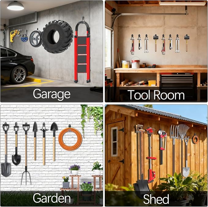 3-H Garage Wall Hooks 14 Pack, Garage Hooks Heavy Duty - Image 4