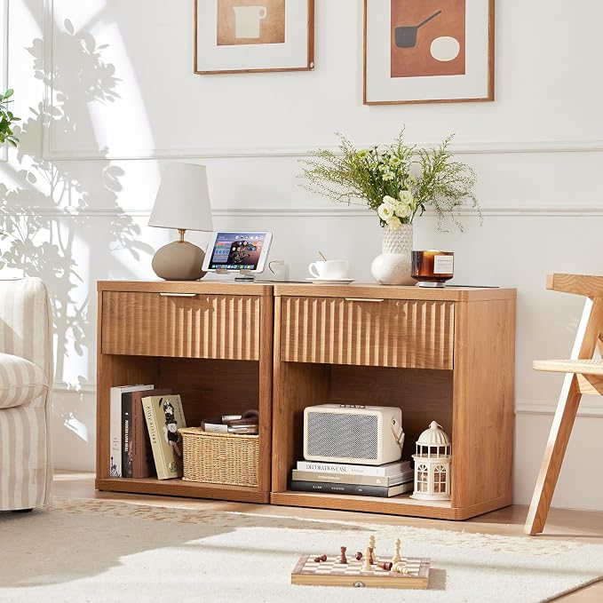 LEYAOYAO Fluted Nightstand - Image 3
