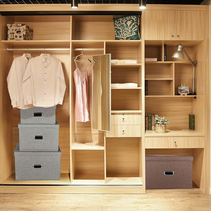 Linen Fabric Collapsible Storage Bins - Image 6