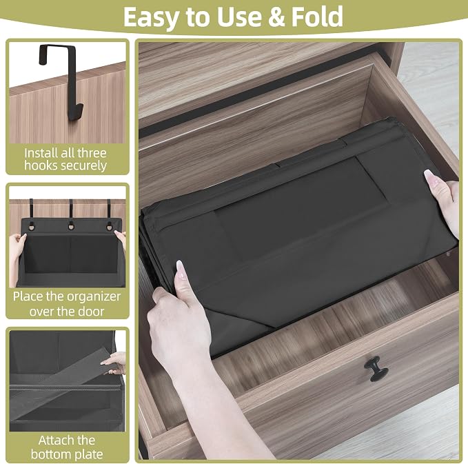 Over Door Organizer with 6 Extra Large Pockets 12 Side Pockets, Hanging Storage - Image 5
