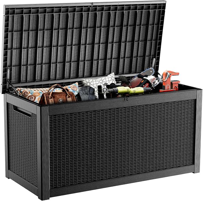 EasyUp 320 Gallon Deck Boxes Waterproof, Outdoor Large Storage Boxes by EASYUP