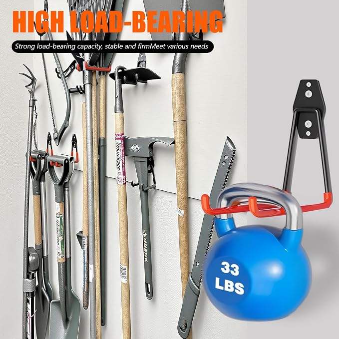 Heavy Duty Garage Storage Hooks, 4 Pack Utility Steel Garage Tool Organizer - Image 4