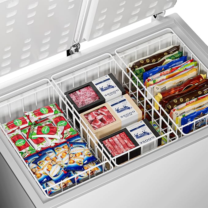 17.5 Inch Chest Freezer Organizer Storage Baskets Bins Metal Wire, Settle - Image 6