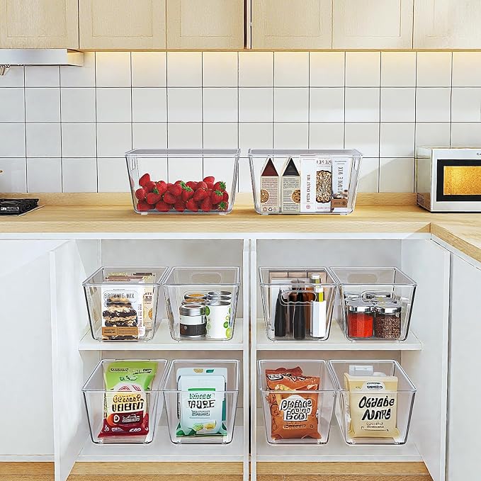 Clear Stackable Storage Bins, Pantry Organizers & Storage Containers, Cabinet - Image 7