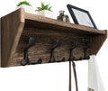 WEBI Wall Shelf with Hooks Underneath, 24” Long Wall Mounted Coat Rack with by WEBI