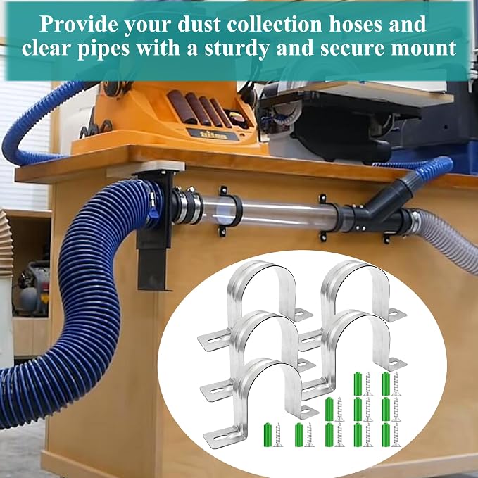 Dust Collection Hose and Pipe Holder Adjustable Hangers Bracket, Don’t Broken - Image 5