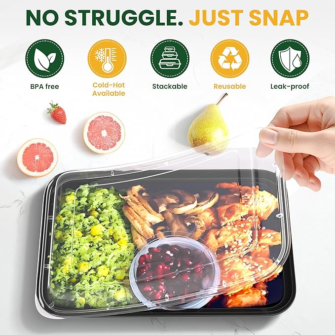 32oz Meal Prep Containers, Reusable Bento Box - Image 5