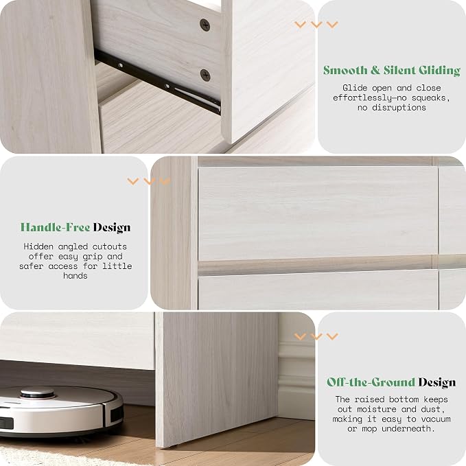 AMERLIFE 7 Drawer Dresser for Bedroom, Anti-Tip Kit, Wood Cabinet Organizer for - Image 6
