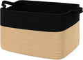 Goodpick Large Woven Blanket Basket 23.6" x 15.7" x 13.8" Cotton Rope Storage by Goodpick