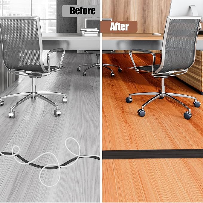 Floor Cord Cover Self Adhesive Cord Hider, 3.3FT Cable Management, Extension - Image 5